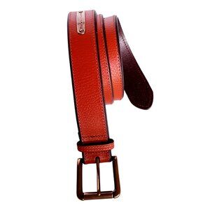 Polo Ralph Lauren Brown Leather Belt With Brass Buckle For Men
